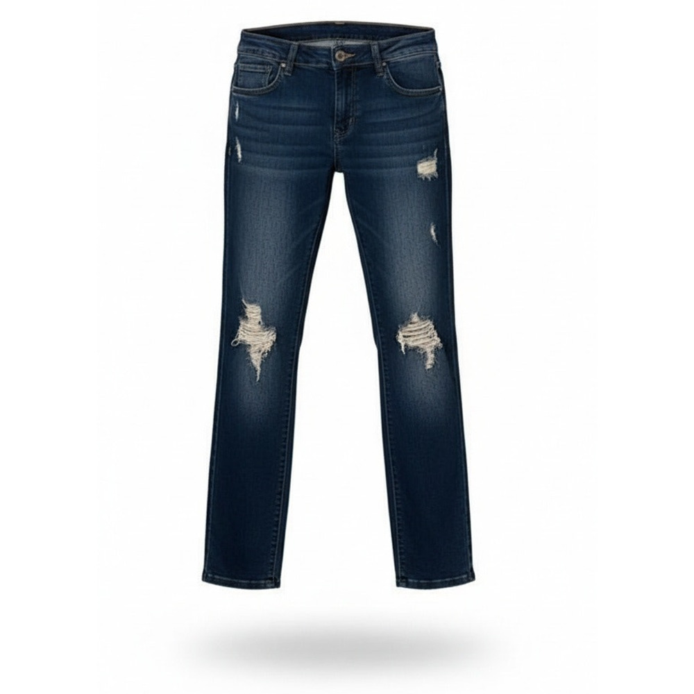 Wax Jean Jeans Womens Size 11 Blue Dark‎ Wash Distressed Skinny Stretch